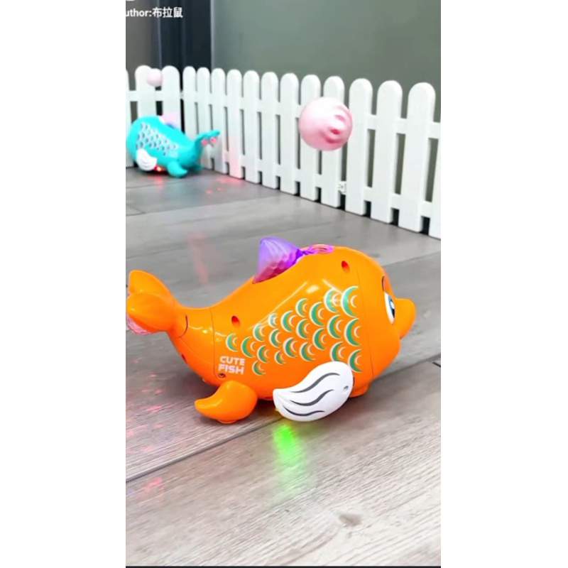 Picture of Musical Fish Toy| Flashing Colourful Light & Sound Toy for Babies | Blowing Ball Musical Bump n Go Toys for Kids Best Gift for Bous and Girls Multicolor