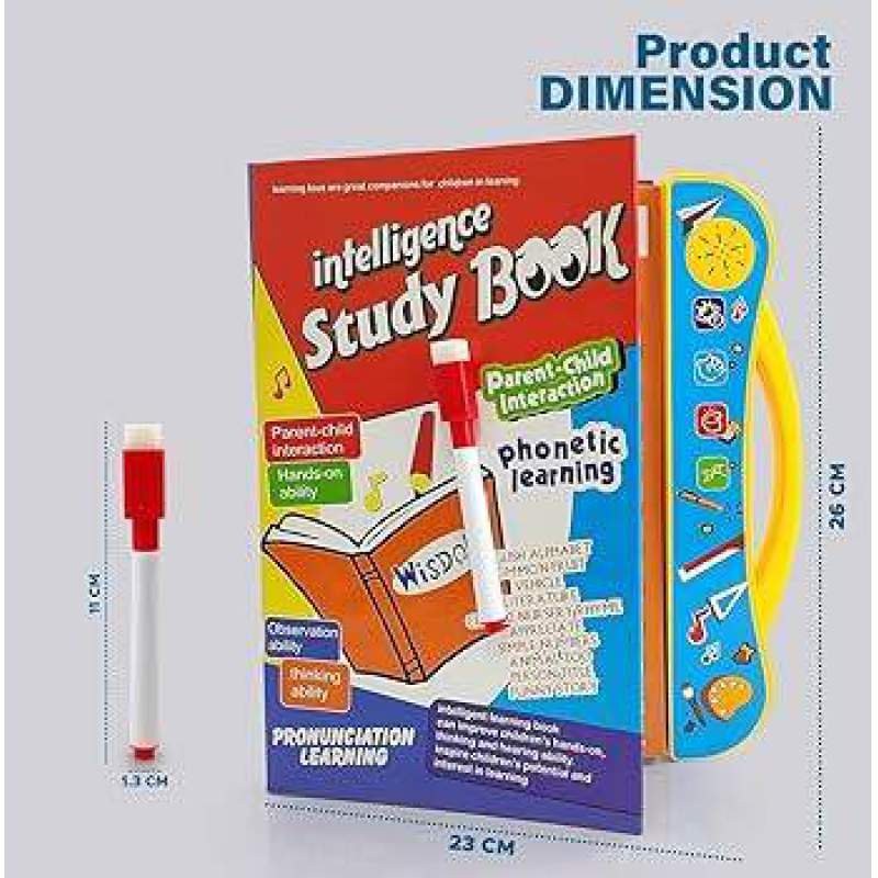 Picture of Rechargeable Intelligence Book for Kids – English, Bengali & Arabic Alphabet, Rhymes, Numbers, Graffiti Board 