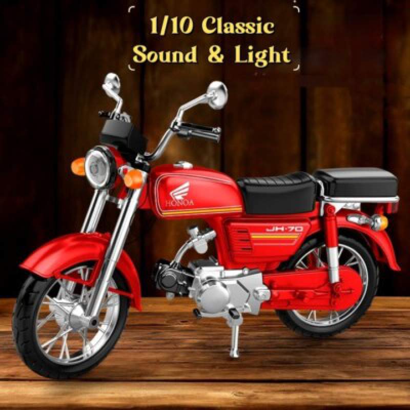 Picture of Alloy Classic Motorcycle Diecast Model Toy with Light & Sound | Metal Simulation Bike for Kids & Collectors 