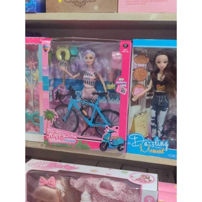 Picture of The Bicycle Girl Doll with Accessories – Stylish Doll with Cycle Toy Multicolor