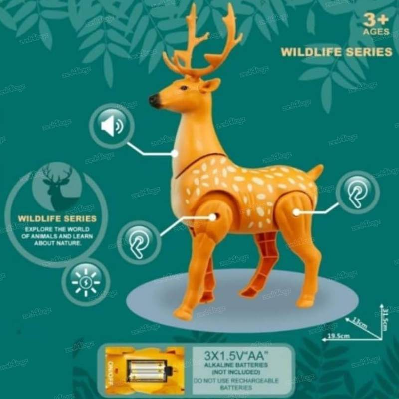 Picture of Walking Deer Zoo Animal Toy – Musical Figure with Realistic Sound & Movement – Kids Toy for 3+ Years Multicolor
