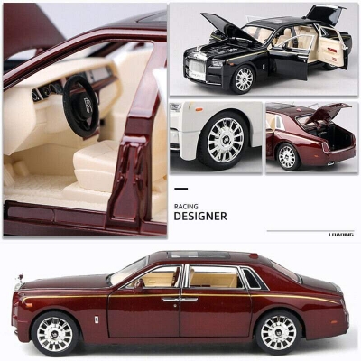 Picture of 1:24 Rolls Royce Phantom Diecast Alloy Car – 6-Door Open Luxury Model with Sound & Light – Metal Simulation Toy Vehicle for Gift 