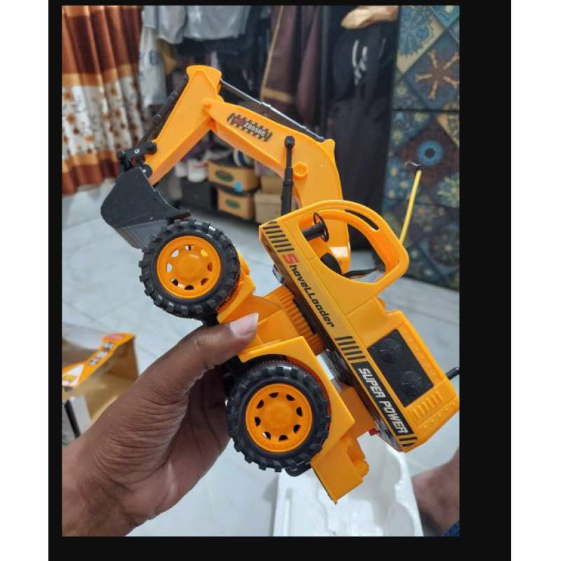 Picture of New Remote Control Engineering Vehicle Rechargeable RC Excavator King Of Truck Toys For Kid's Yellow