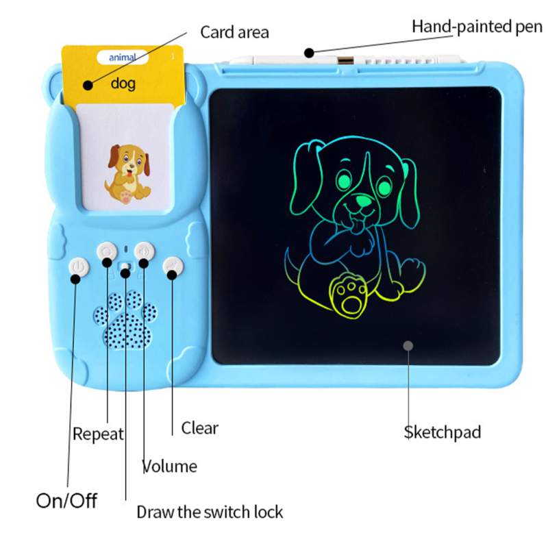 Picture of 2in1 Early Education Device for Kids - Bilingual Audio Learning Tablet with Drawing Screen Multicolor