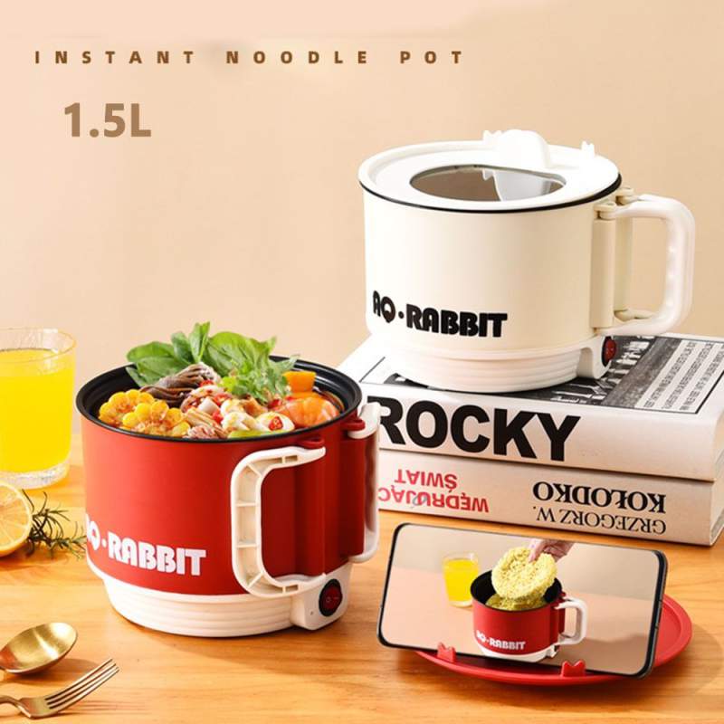 Picture of Multi-Functional Electric Cooking Pot - 1.5L Folding Portable Cooker for Ramen, Steaming, Frying, and More Multicolor