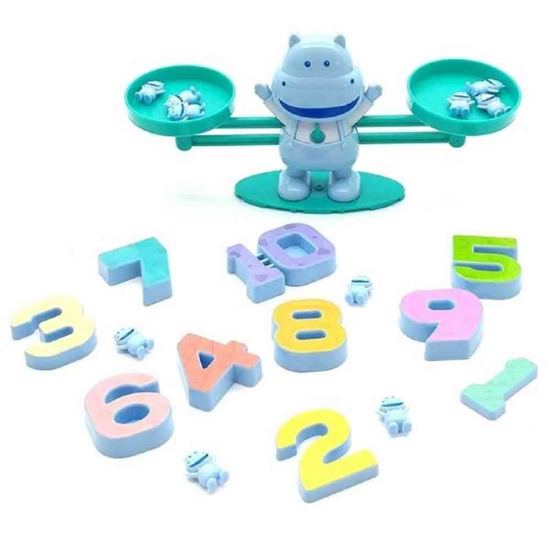 Picture of Balance Hippo Educational Building Blocks Toy – Numbers 1-10, Animals x10, Cards x3 – Age 3+ Multicolor