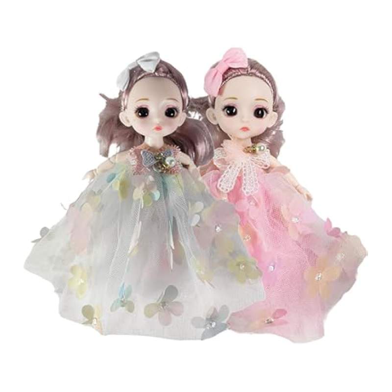 Picture of 18cm Wonderful Princess Dolls for Girls - Elegant Party Dress with Crown  -Per Piece Random pack Multicolor
