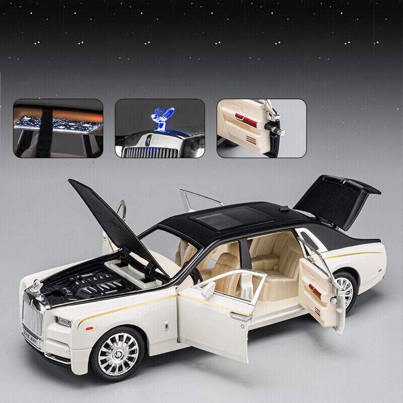 Picture of 1:24 Rolls Royce Phantom Diecast Alloy Car – 6-Door Open Luxury Model with Sound & Light – Metal Simulation Toy Vehicle for Gift 