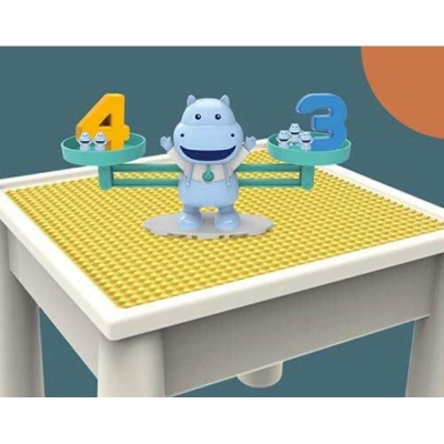 Picture of Balance Hippo Educational Building Blocks Toy – Numbers 1-10, Animals x10, Cards x3 – Age 3+ Multicolor
