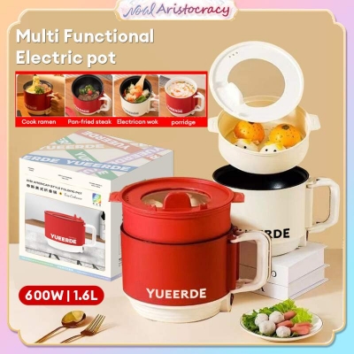 Picture of Multi-Functional Electric Cooking Pot - 1.5L Folding Portable Cooker for Ramen, Steaming, Frying, and More Multicolor