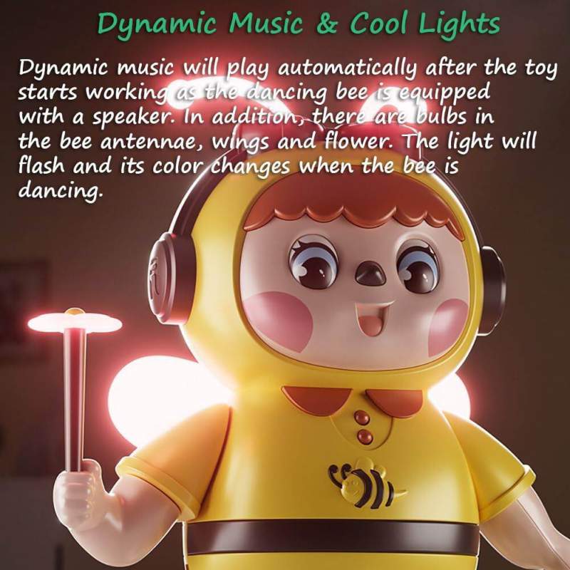 Picture of Dancing Bee Musical Toy – Crawling Baby Robot with Lights, Music & Moving Parts – Pink Wings Multicolor