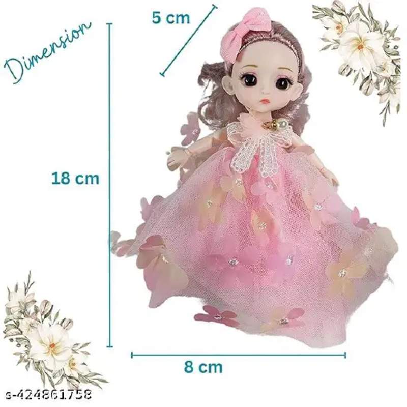 Picture of 18cm Wonderful Princess Dolls for Girls - Elegant Party Dress with Crown  -Per Piece Random pack Multicolor