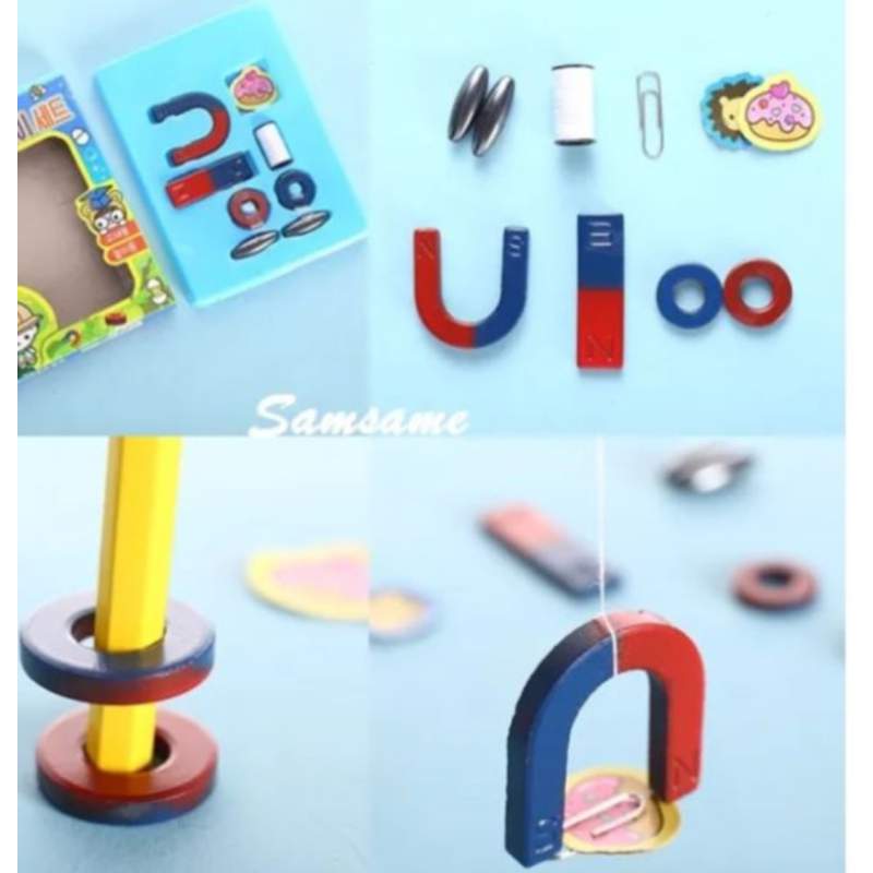 Picture of 10 PCS Education Learning Magnet Set Physics Science Magnets KIT for Education Science Experiment Tools Multicolor