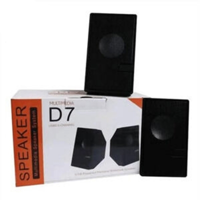 Picture of D7 Speaker by New Micro-lab Direct Assembling in China - Multimedia Powerful Mini Black or white Color with USB 2.0 channel Port Supported by Computer, laptop, Mobile, TV Card, using Charger, Power Bank, PC USBport Black