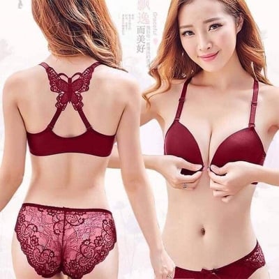 Picture of Bra and Panty for Women Butterfly Design and Front Open Stylish Bra and Panty Sets 