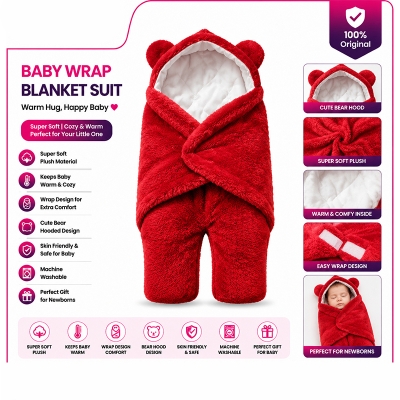 Picture of Baby Sleeping Bag Ultra-Soft Fluffy Fleece Newborn Receiving Blanket Infant Boys Girls Clothe Sleeping Nursery Wrap Swaddle Multicolor