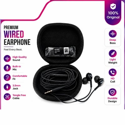 Picture of Wire Control Headset for Smartphone 3.5mm In-ear Wired Microphone Volume Control Headset Earphone - Headphone Multicolor
