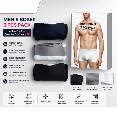 Picture of Pack of 3 Boxer Underwear for Men – Boxed Multicolor
