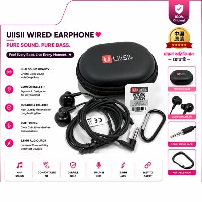 Picture of UiiSii HM12 Deep Bass Good Treble Earphones - Headphone - Headphone - Ear Phone - Earphone Black