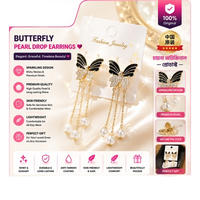 Picture of Unique Design Elegant Delicate Light Luxury Black Butterfly Earrings Women Jewelry Party Premium Gifts Multicolor