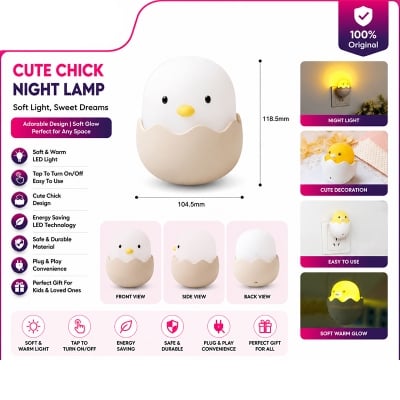 Picture of EU Plug Duck Mushroom Wall Socket Light-Control Sensor LED Night Light Bedroom lamp Multicolor