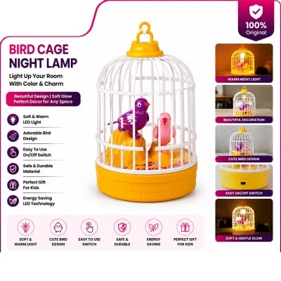 Picture of Bird Toy in Cage Realistic Sounds and Movements Sound Activated Chirp Toy Electronic Simulation Bird Cage Toy Multicolor