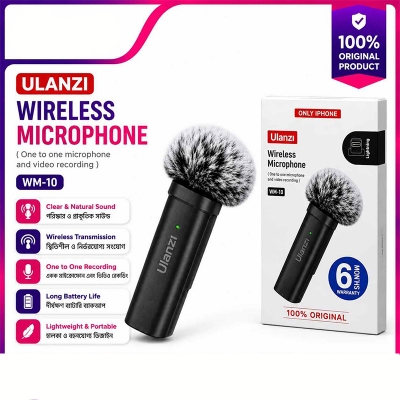 Picture of Ulanzi WM-10 Wireless Clip-on Microphone for Smartphone or Tablet Multicolor