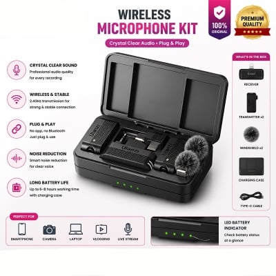 Picture of Ulanzi A100 Wireless Lavalier Mic – Perfect for Vlogging & Streaming Multicolor
