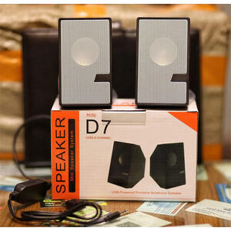 Picture of D7 Speaker by New Micro-lab Direct Assembling in China - Multimedia Powerful Mini Black or white Color with USB 2.0 channel Port Supported by Computer, laptop, Mobile, TV Card, using Charger, Power Bank, PC USBport Black