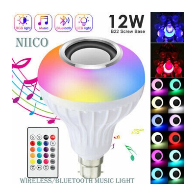 Picture of Smart Led Remote Control Bluetooth Speaker Music Bulb - AC 220V - Dim Light Multicolor