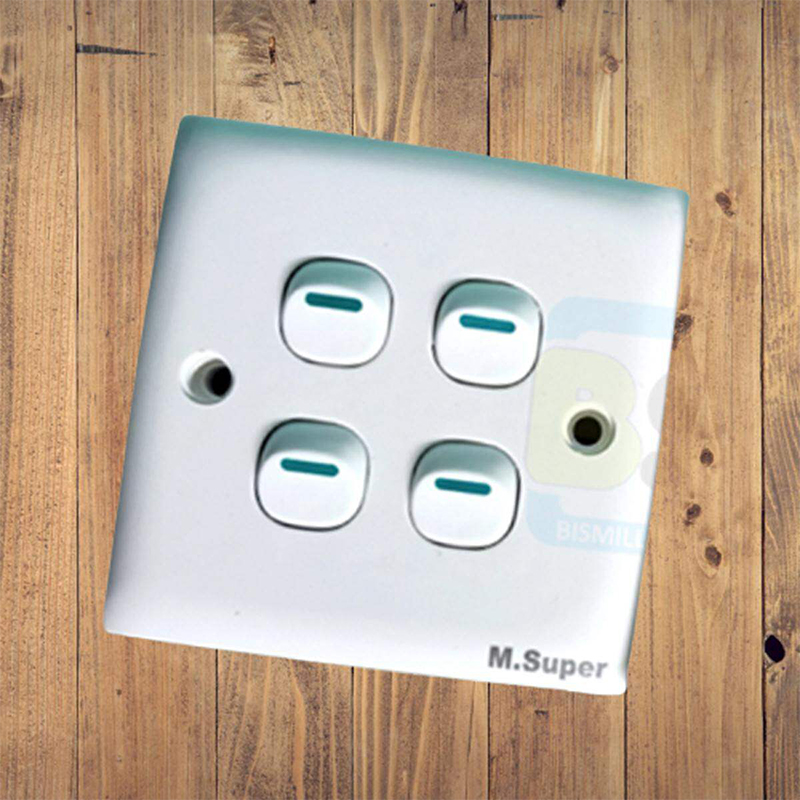 Picture of Classic 4 Gang 1 Way Wall Switch 100% Copper Contact Multicolor