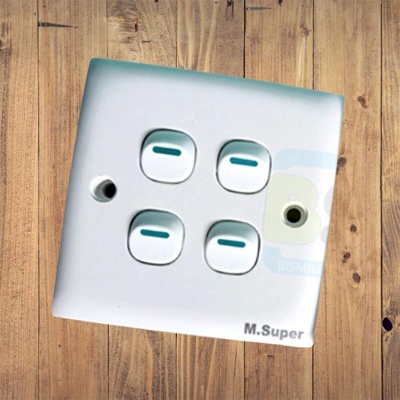 Picture of Classic 4 Gang 1 Way Wall Switch 100% Copper Contact Multicolor