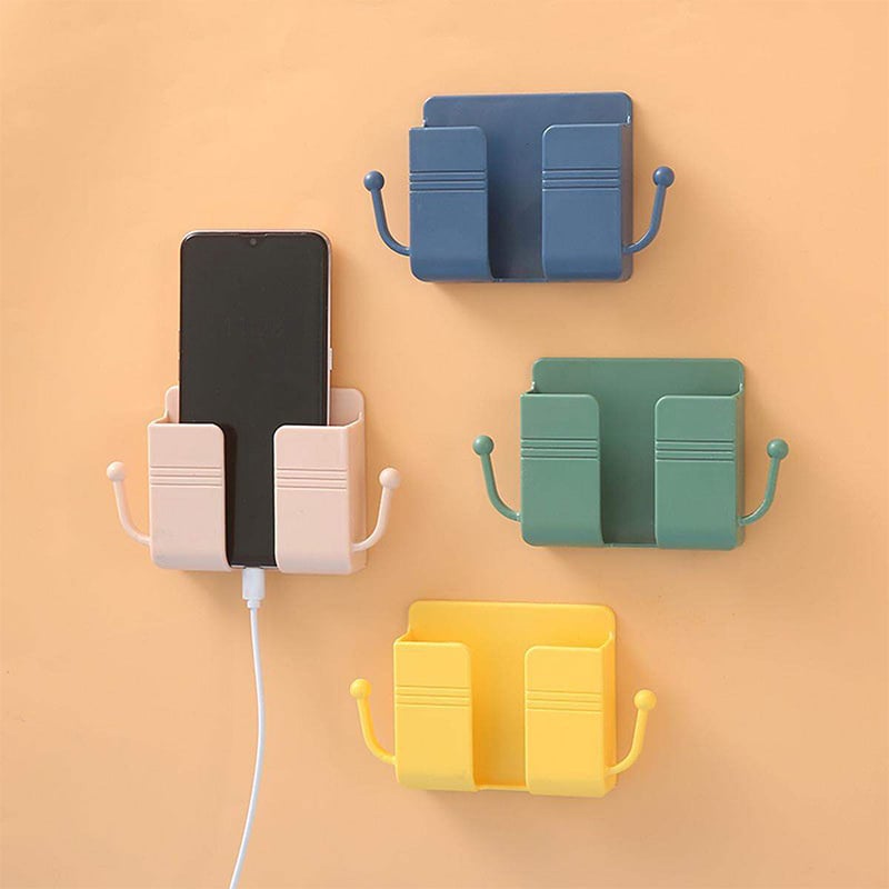 Picture of 1pcs Wall Mounted Organizer Storage Box Remote Control Mounted Mobile Phone Plug Wall Holder Charging Multifunction Holder Stand Multicolor