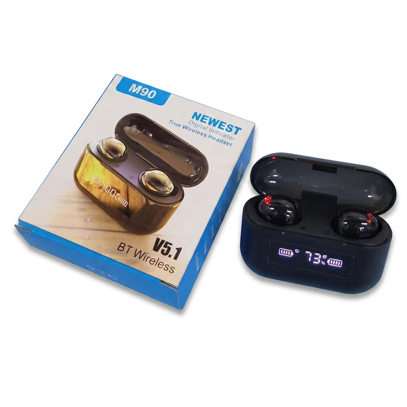 Picture of M90 NEW Earbuds TWS Earphone Touch Control Wireless Bluetooth 5.1 Headphones With Microphone Black