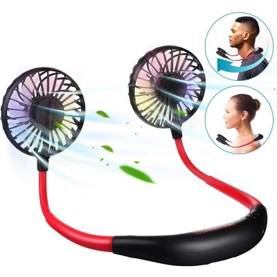 Picture of 4th Generation 2000MAH Rechargeable neck Fan with light/ Kitchen Fan /Sports Fan Multicolor