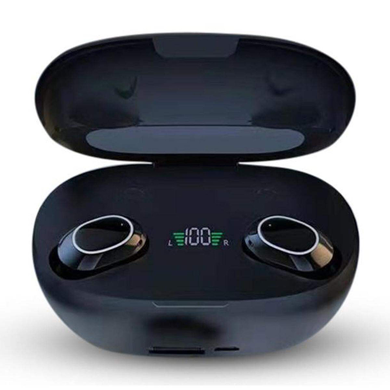 Picture of M20 Earbuds TWS Earphone Intelligente Touch Control Wireless Bluetooth 5.1 Headphones Waterproof LED Display With Microphone  2000mAh Charging Case Black