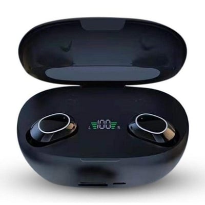 Picture of M20 Earbuds TWS Earphone Intelligente Touch Control Wireless Bluetooth 5.1 Headphones Waterproof LED Display With Microphone  2000mAh Charging Case Black