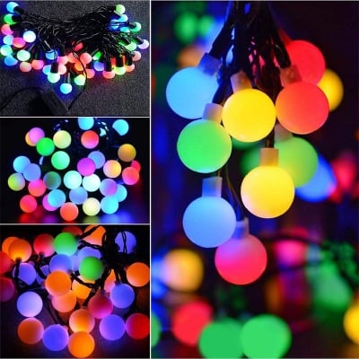 Picture of LED Color Changing Fairy Light Ball Shaped - 28 bulbs, LED Ball Shaped String Fairy Lights Multi-color, 28 LED Ball light, Party, Wedding decoration, Holiday lights - Fairy Lights Multicolor