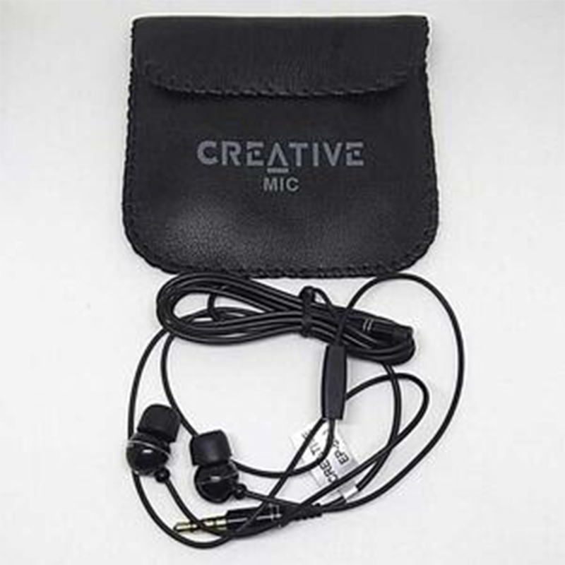 Picture of Orignal Creative High Bass Audio Earphone with Pouch EP-530 - Black - Ear Phone - Headphone Black