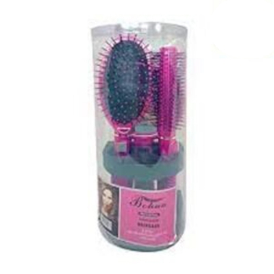 Picture of Bohua Make Up Brush Set Hair Brush/Comb/Mirror With Stand – Hair Brush Set 3 Piece Multicolor
