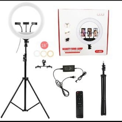 Picture of 18 Inch Remote control Ring Light Photography, Live Broadcasting and Self-portrait with Tripod for Smartphone Black