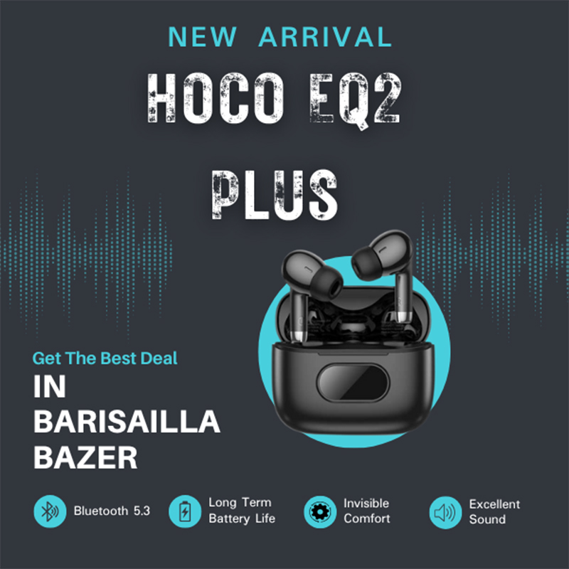 Picture of HOCO EQ2 Plus Wireless Headphones with Charging Case (BT v5.4) Black