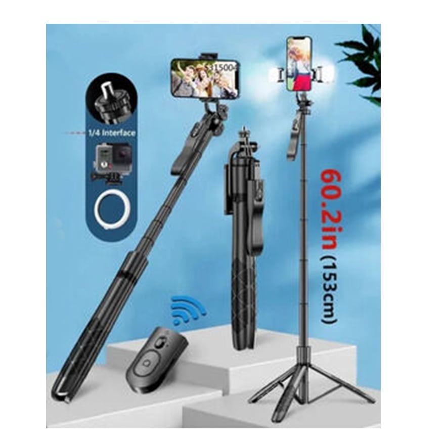 Picture of K28 Selfie Stick Tripod 5 Foot Premium Handheld Stabilizer with Remote 360° Rotation Extendable Mobile Stand for iPhone Android Multicolor