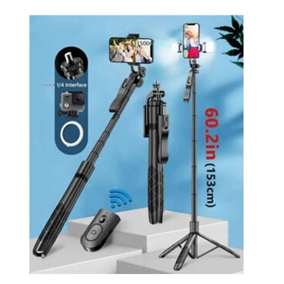 Picture of K28 Selfie Stick Tripod 5 Foot Premium Handheld Stabilizer with Remote 360° Rotation Extendable Mobile Stand for iPhone Android Multicolor