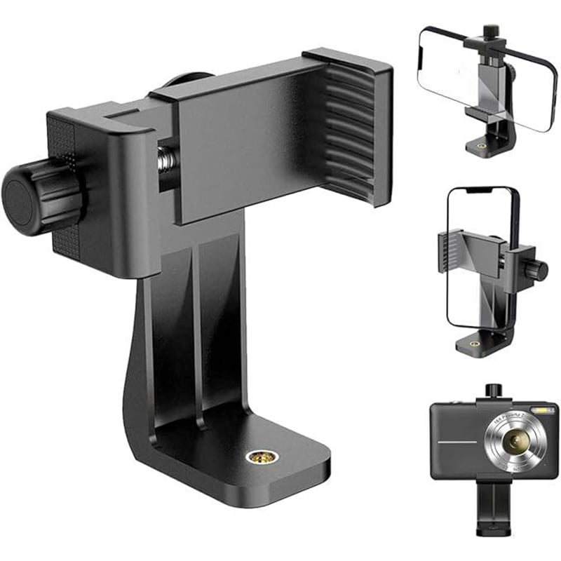 Picture of Tripod Mount Phone Clip Vertical Bracket 360 Degree Rotating Tripod Multicolor