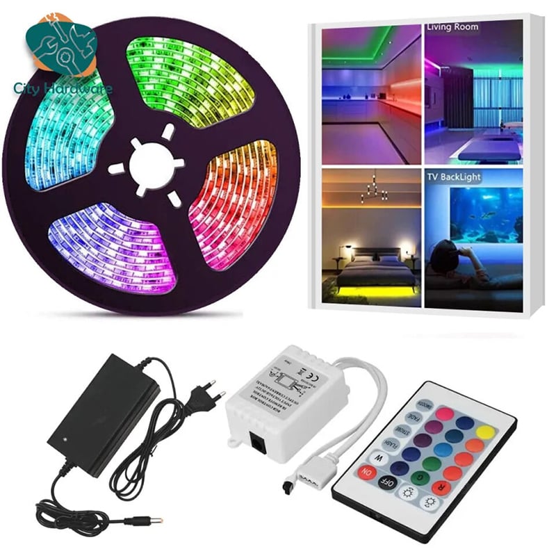 Picture of L1 Smart LED Light Strip RGB 5M WiFi Control with Remote Music Sync Color Changing 12V Waterproof Strip Light for Room Ceiling Decoration Multicolor