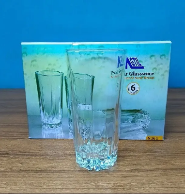 Picture of Everyday Use good quality Strong Crystal Clear Unique design premium Heavy Transparent Drinking Wate Nasir Glass Set 300 Ml 6 Piece