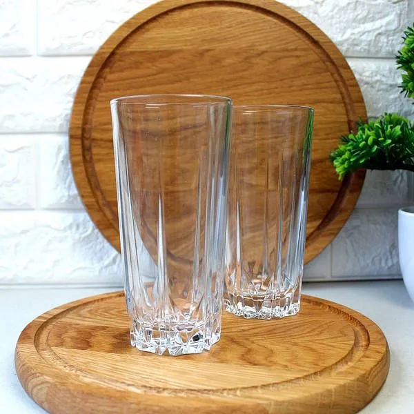 Picture of Everyday Use good quality Strong Crystal Clear Unique design premium Heavy Transparent Drinking Wate Nasir Glass Set 300 Ml 6 Piece
