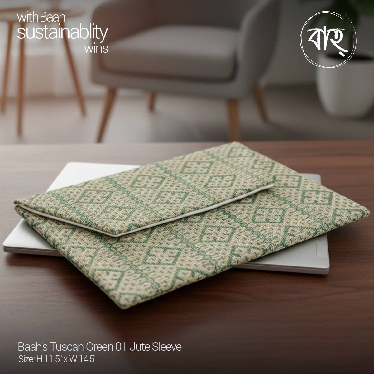 Picture of Baah's Tuscan Green 01 Jute Sleeve-Green
