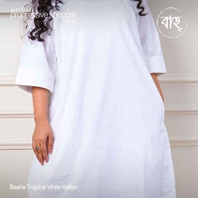 Picture of Baah Store Ltd  Tropical White Kaftan-white